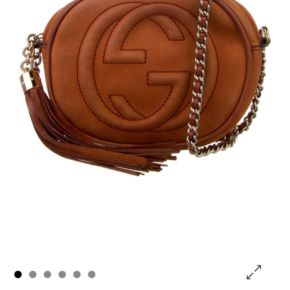 Gucci Tan Leather Crossbody Bag with Chain Strap